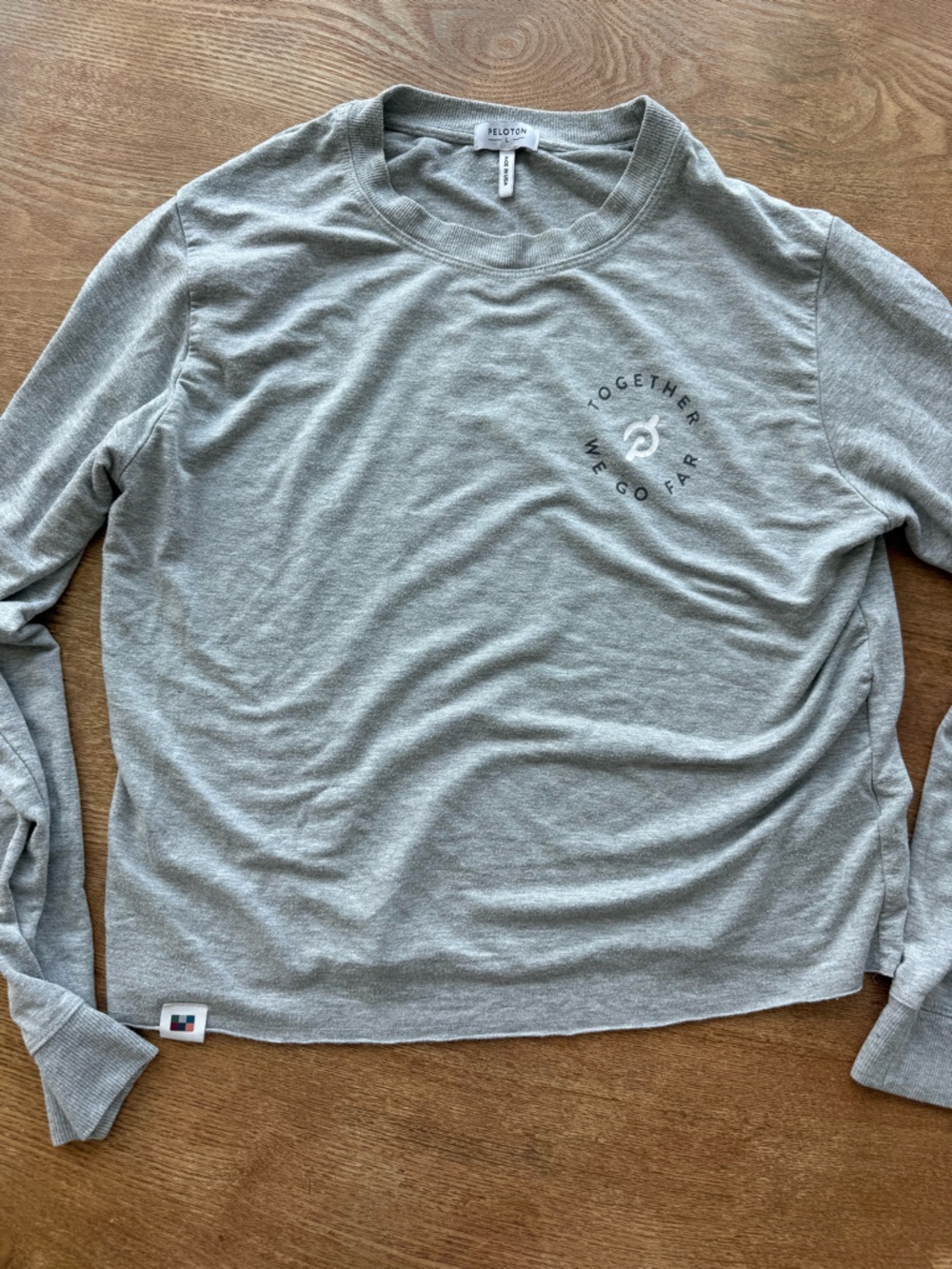 Peloton Light Gray Crewneck Long Sleeve Tee